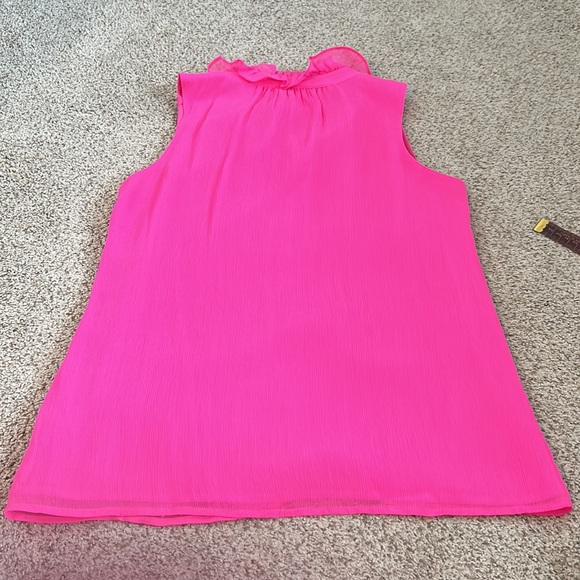 🌟J. Crew Hot Pink Crepe Ruffle Neck Blouse, 0.🌟 - Picture 10 of 12